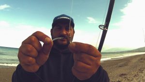 Surfcasting συνθήκες στο Λιτόχωρο Πιερίας. Ψάρεμα στο σπάσιμο του καιρού Surfcasting συνθήκες στο Λιτόχωρο Πιερίας. Ψάρεμα στο σπάσιμο του καιρού