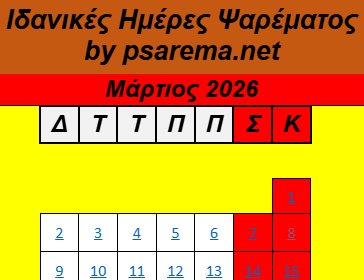Μάρτιος 2026- Ιδανικές ημέρες και ώρες για ψάρεμα